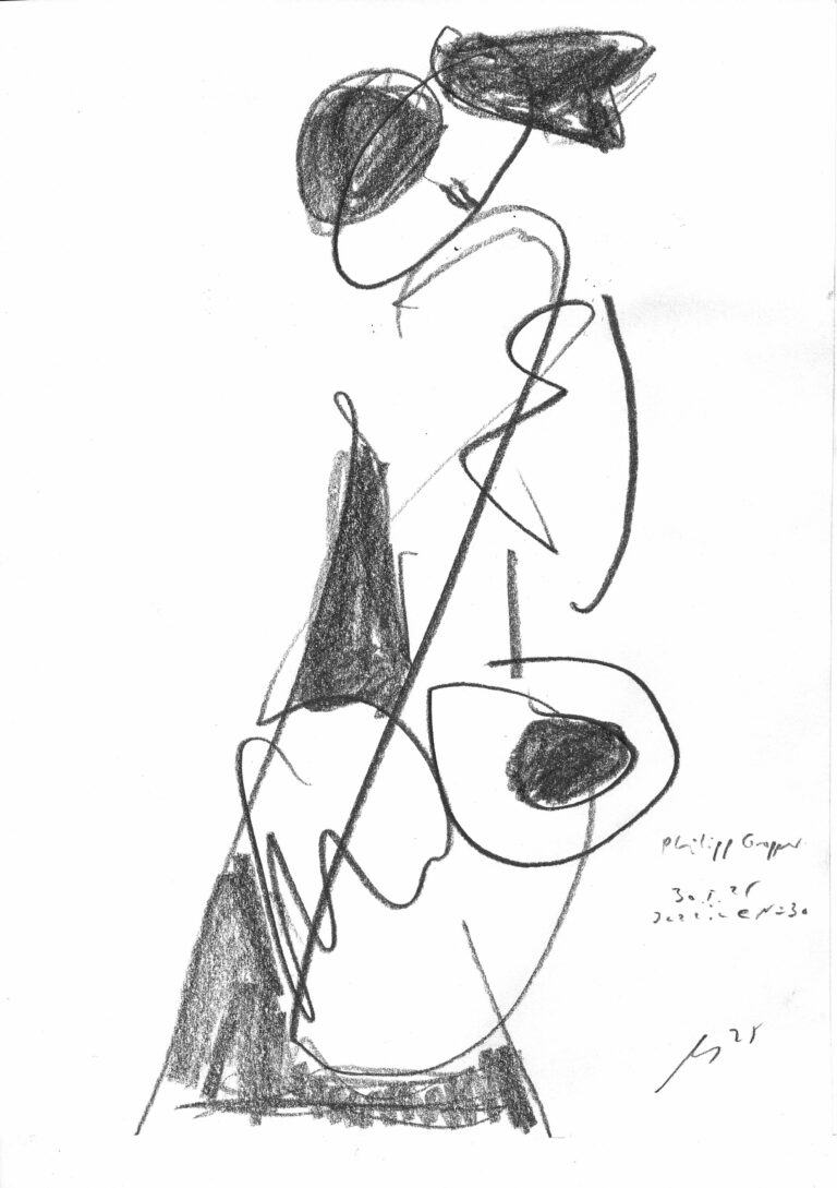 14 Philipp Gropper - Philm - Jazz in E. No.30 -30.05.2025_Bleistift 21 x 28,7 cm