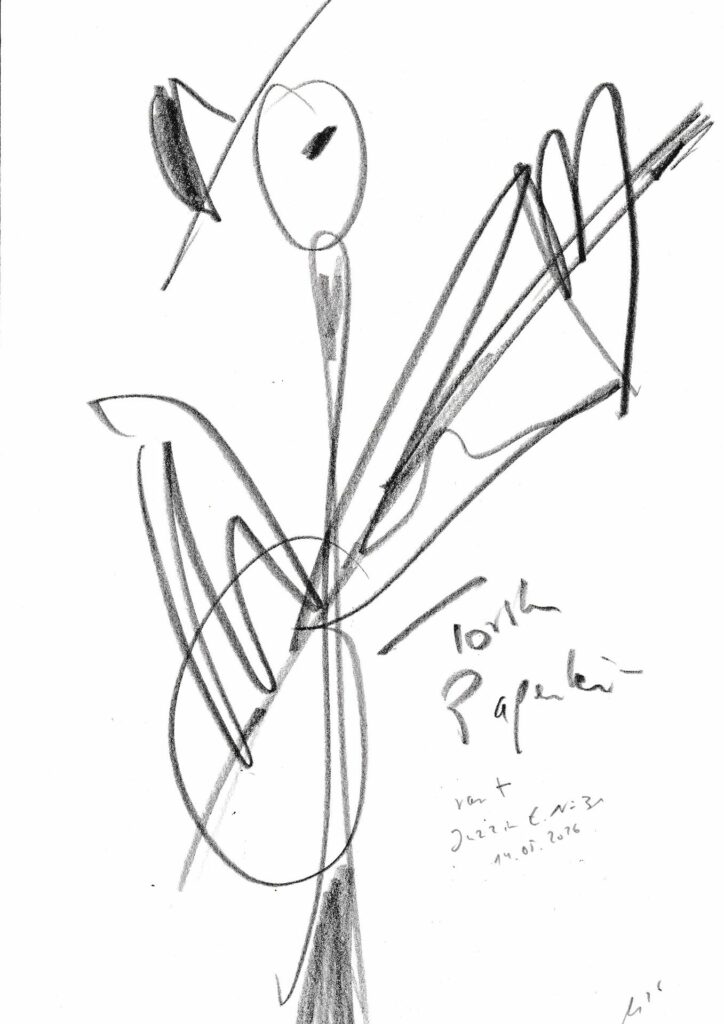 Klaus-Gollin07_Torsten Papenheim - rant - Jazz in E. No.31_14.05.2026_Bleistift 21,5 x 30,5 cm