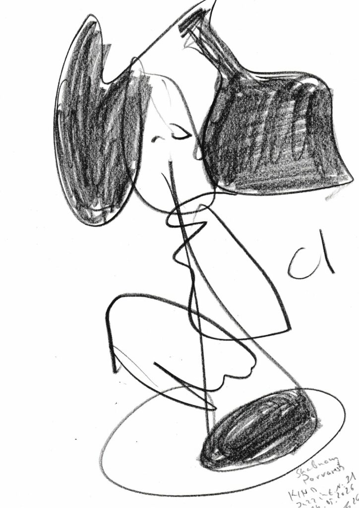 Klaus-Gollin11_Shabnam Parvaresh - KIND - Jazz in E. No.31_14.05.2026_Bleistift 21,5 x 30,5 cm