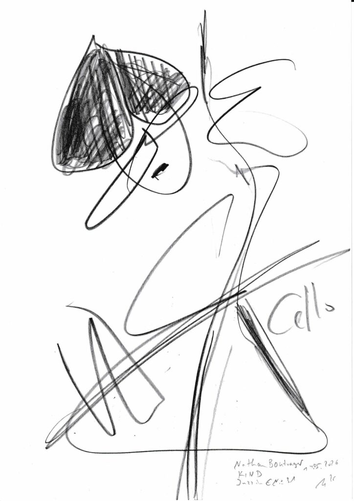 Klaus-Gollin13_Nathan Bontrager - KIND - Jazz in E. No.31_14.05.2026_Bleistift 21 x 29,7 cm