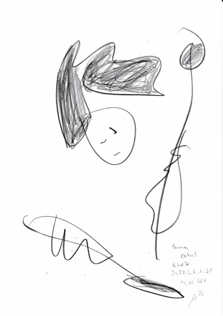 Klaus-Gollin15_Bruna Cabral - KIND - Jazz in E. No.31_14.05.2026_Bleistift 21 x 29,7 cm