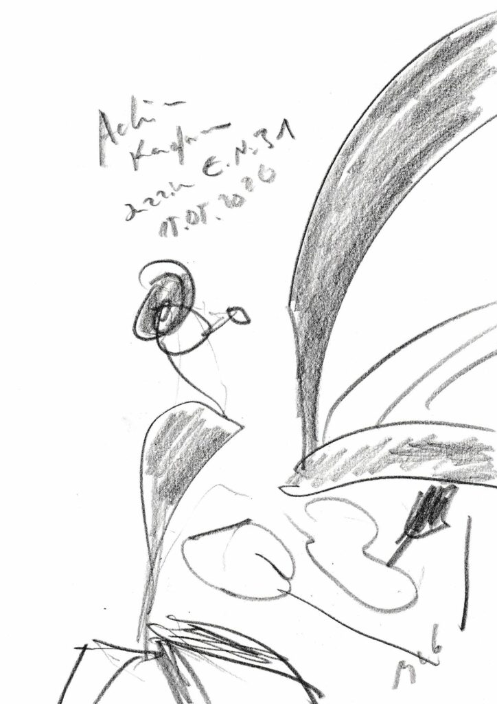 Klaus-Gollin18_Achim Kaufmann - Jazz in E. No.31_15.05.2026_Bleistift 21 x 29,7 cm