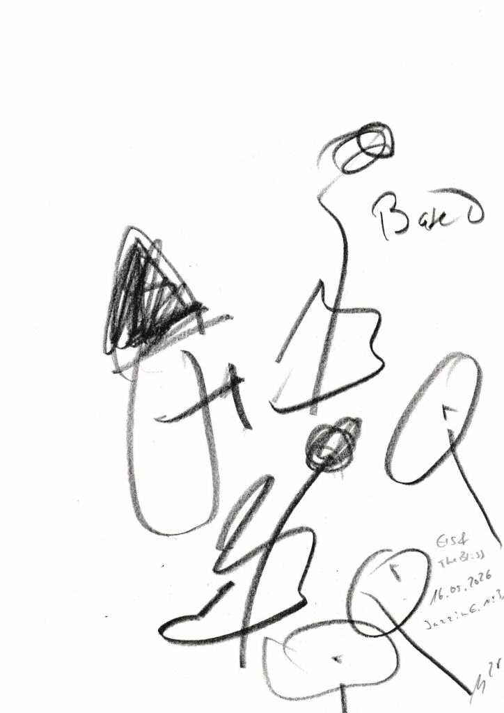 Klaus-Gollin29_Based - Els and The Bliss - Jazz in E. No.31_16.05.2026_Bleistift 21,5 x 30,5 cm