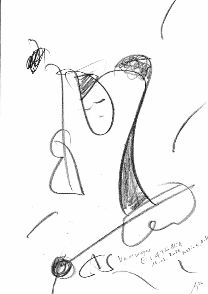 Klaus-Gollin31_Els Vandeweyer - Els and The Bliss - Jazz in E. No.31_16.05.2026_Bleistift 21,5 x 30,5 cm